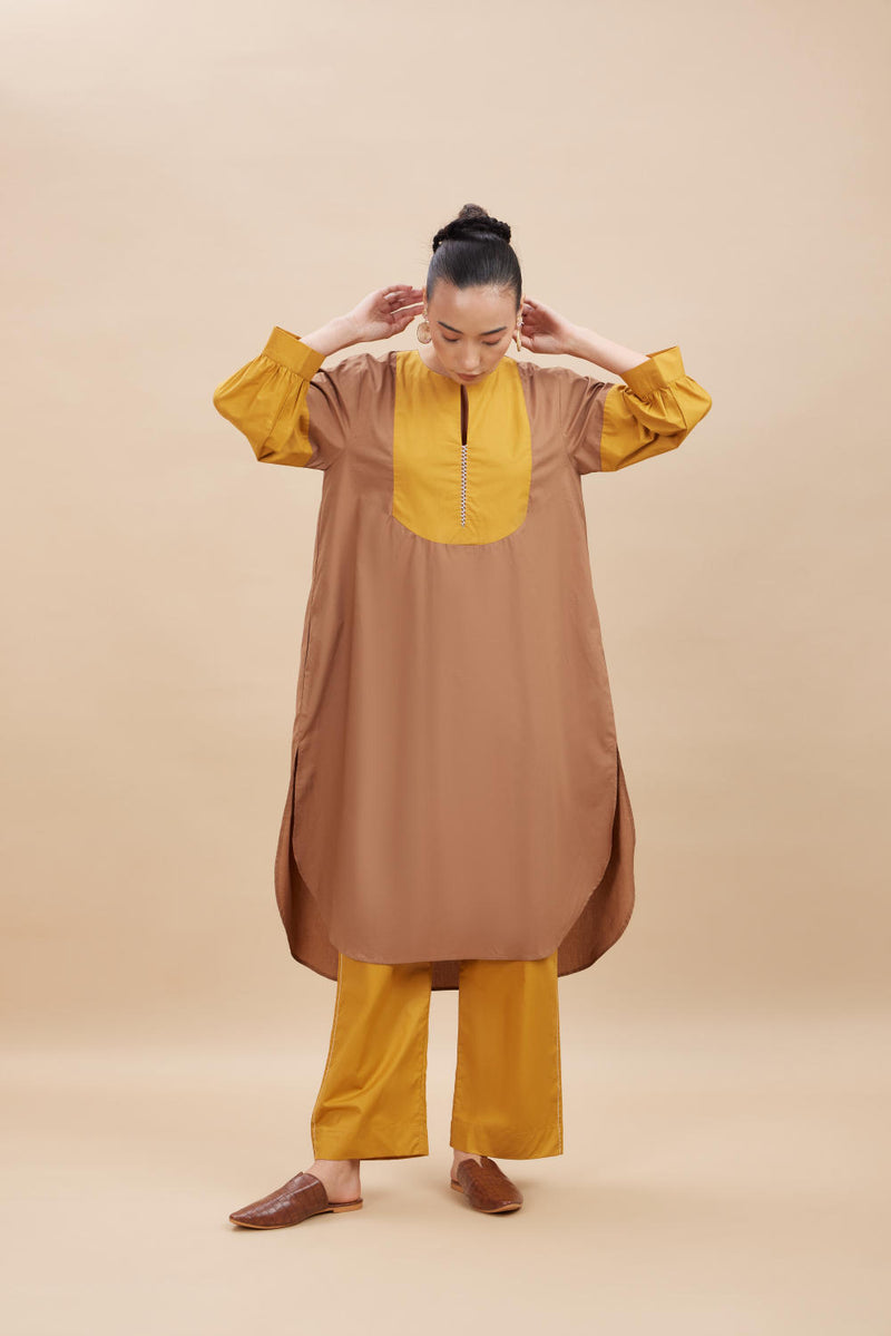 KAVA SET poplin by Aavidi in brown color for women in Singapore