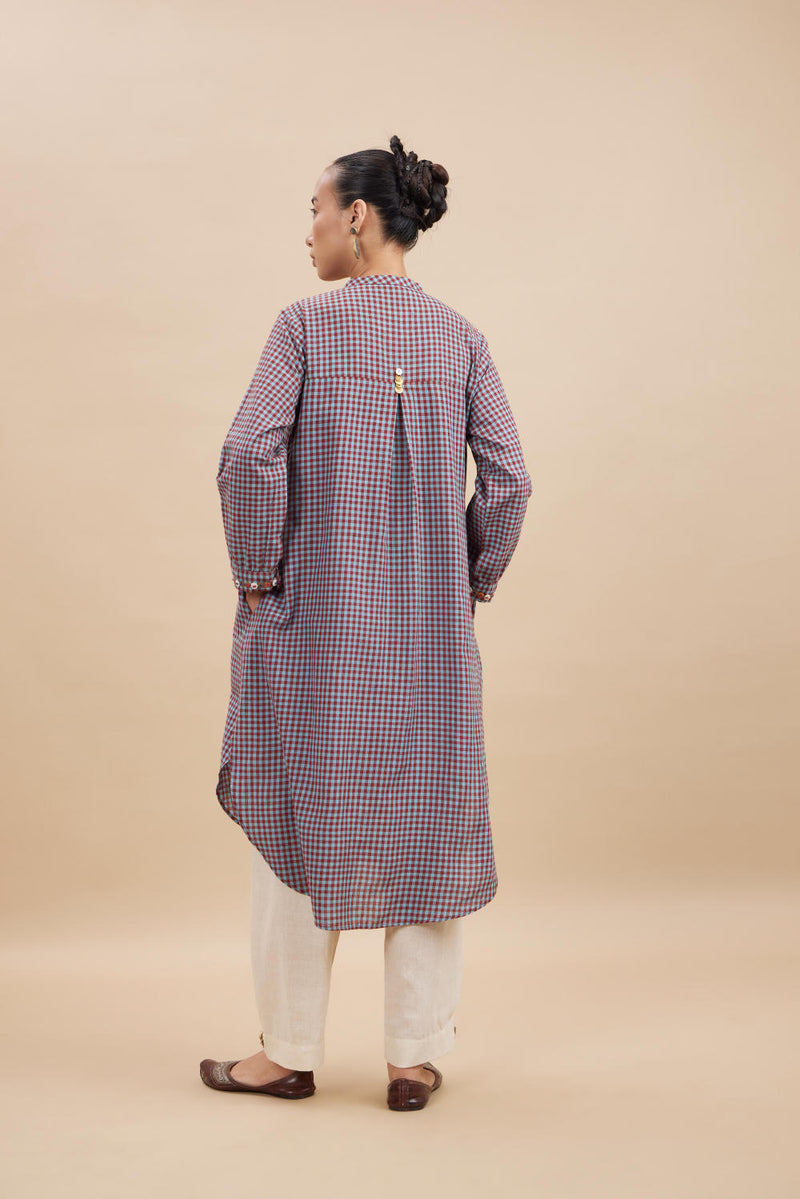 Check Kurta Set cotton by Aavidi in multi color for women in Singapore