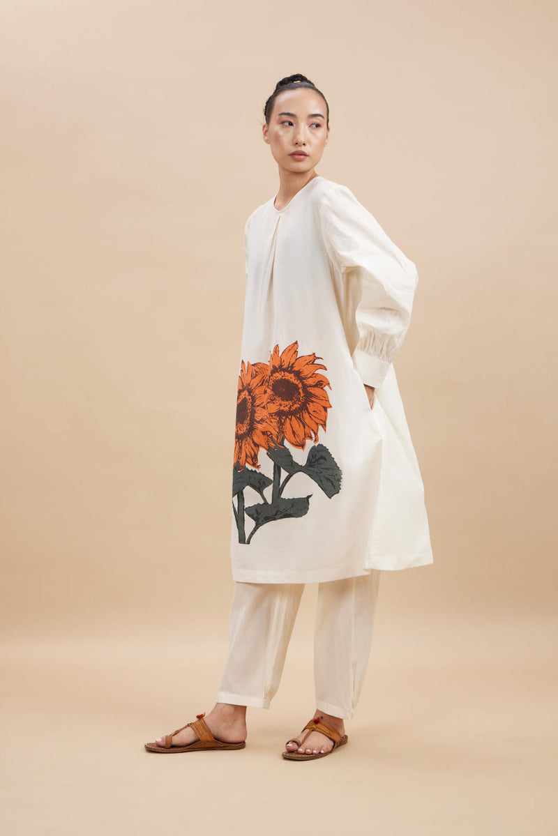 SUNFLOWER SET I cotton by Aavidi in white color for women in Singapore