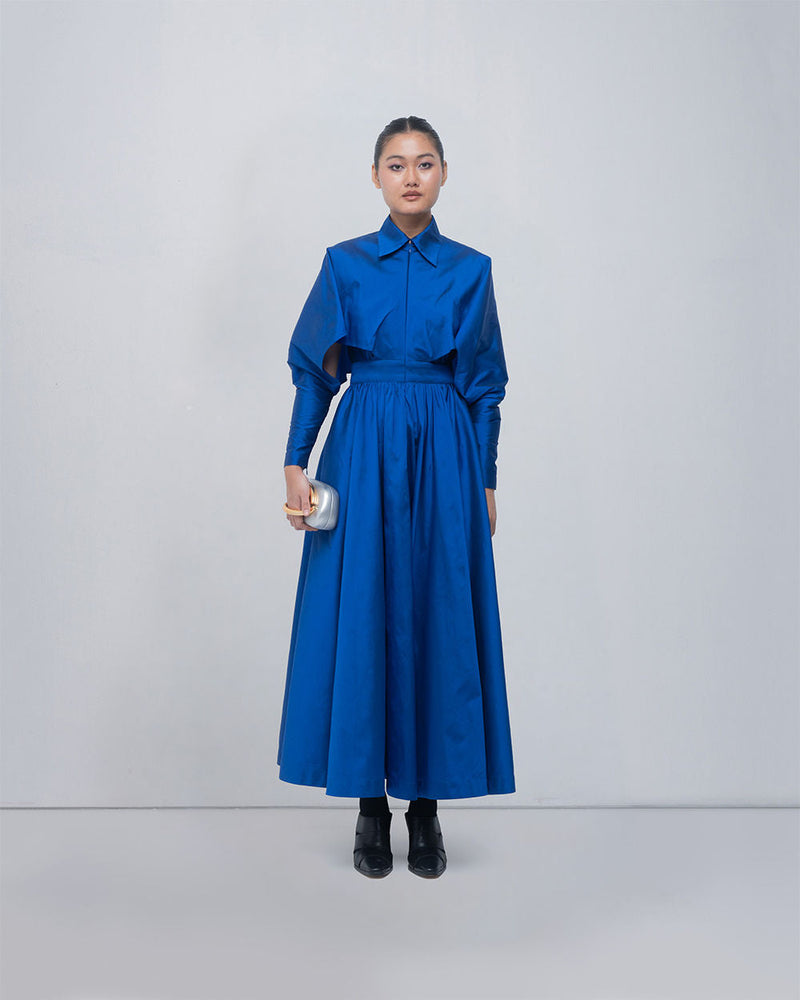 Ninon Dress viscose by Leh Studios in blue for women in Singapore