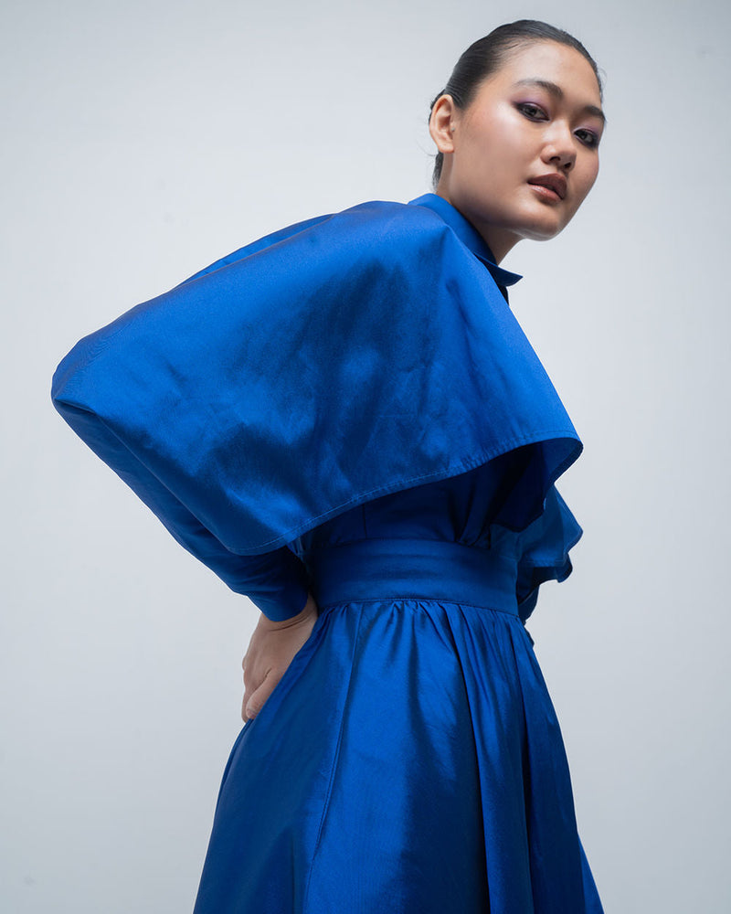 Ninon Dress viscose by Leh Studios in blue for women in Singapore