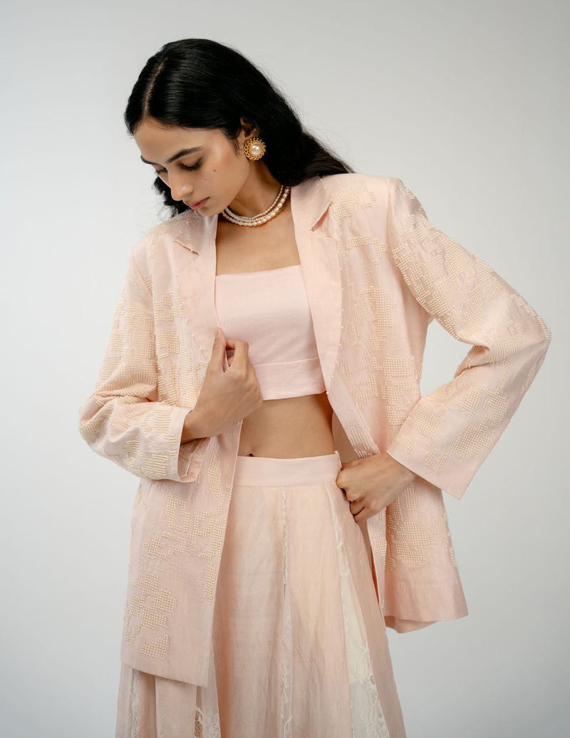 Still Here Set mulberry silk co-ord set by Ode to Odd in pink for women in Singapore