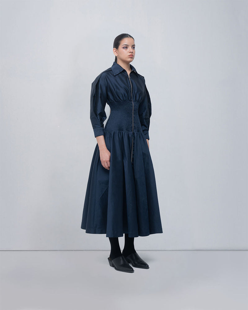 Maky Dress viscose by Leh Studios in blue for women in Singapore