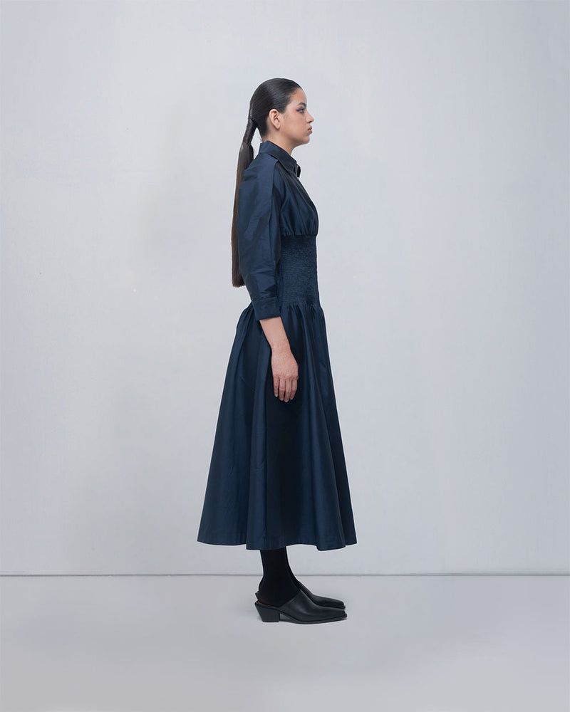 Maky Dress viscose by Leh Studios in blue for women in Singapore
