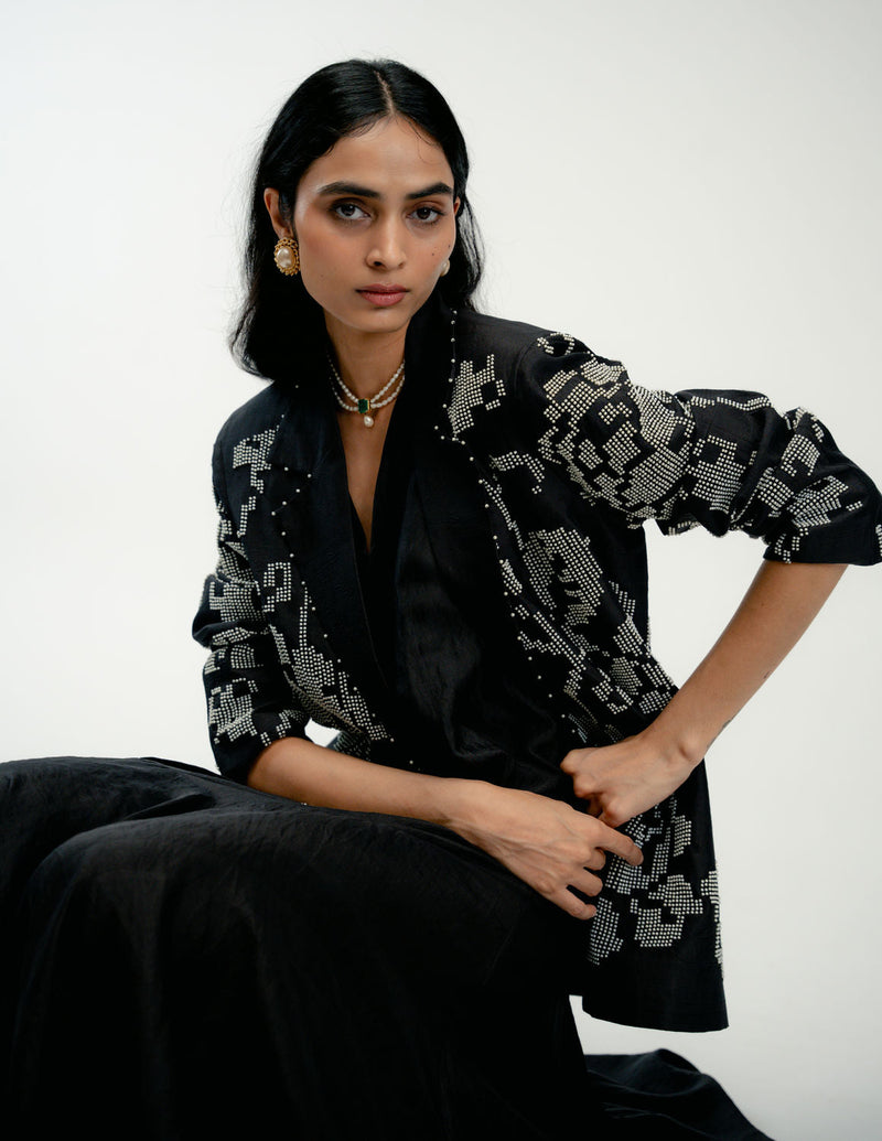 The Promise Jacket mulberry silk jacket/overlay by Ode to Odd in black for women in Singapore