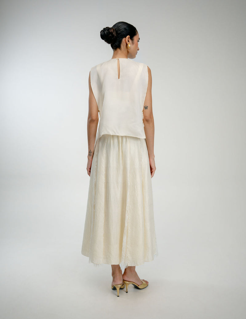 Love Letter Set mulberry silk co-ord set by Ode to Odd in off white for women in Singapore