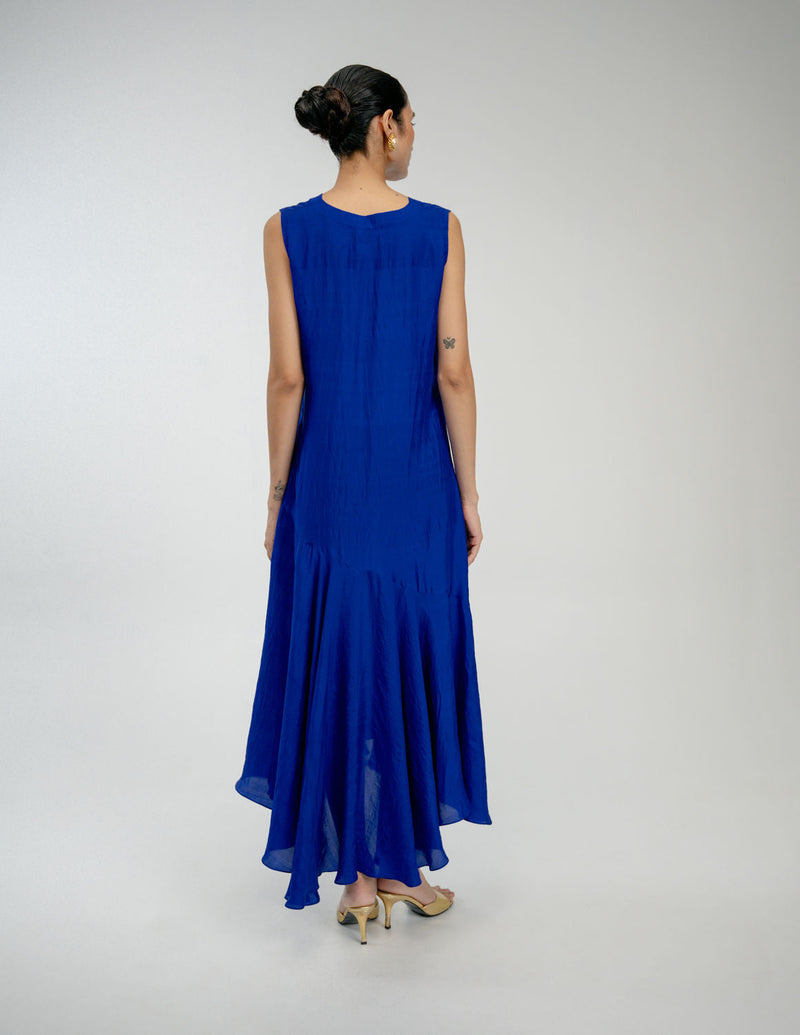 Thread Story Set mulberry silk dress by Ode to Odd in blue for women in Singapore
