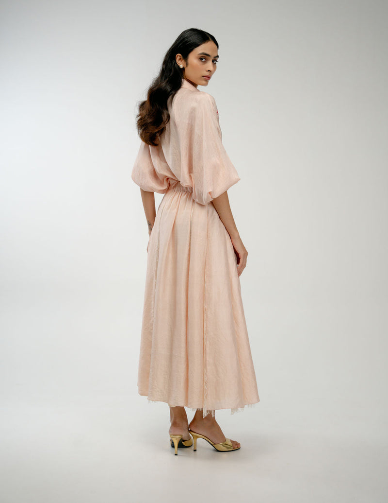 Old Garden Shirt mulberry silk top/shirt by Ode to Odd in pink for women in Singapore