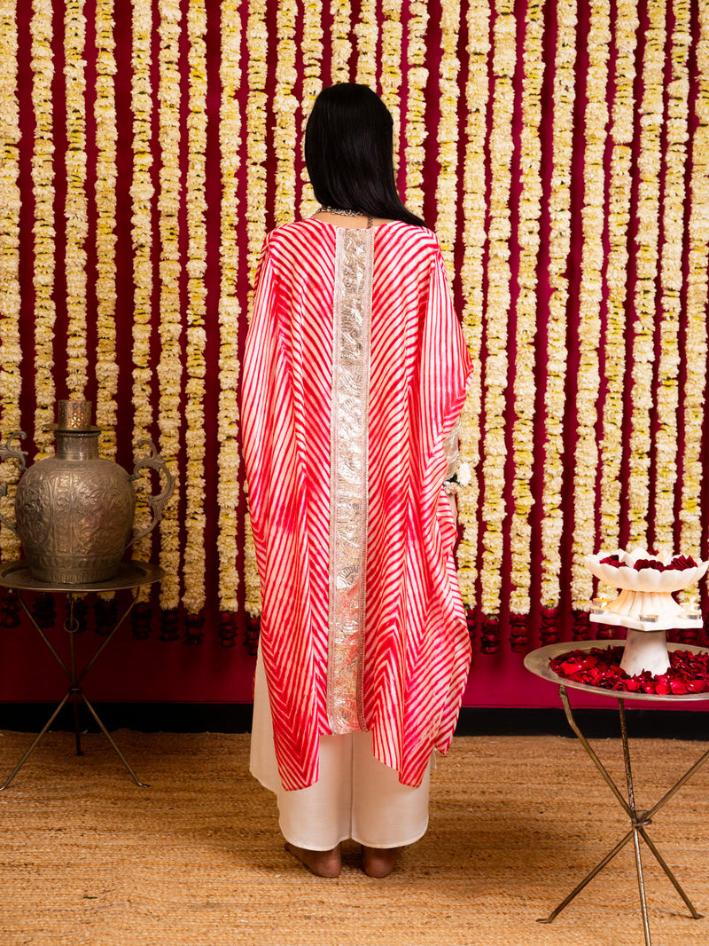 Leheriya Silk 2 Tunic & Pant Set-Orange leheriya silk kurta/kurta set by Sabo by Sabina in orange for women in Singapore