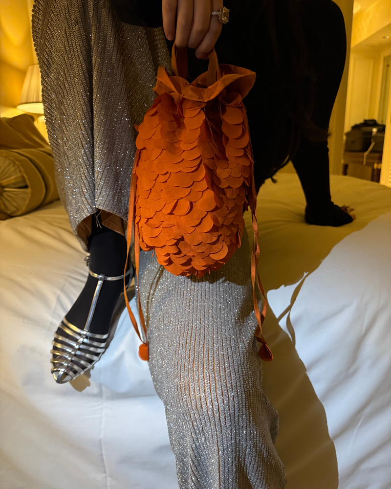 Rocky Bag - Armor tafetta bag by AOMIDORI SHIMAI in rust for women in Singapore