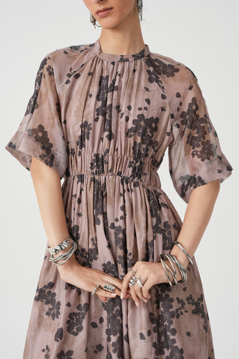 Arha Floral Print Handwoven Dress