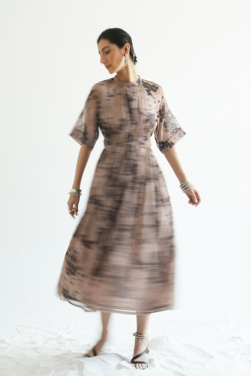 Arha Floral Print Handwoven Dress