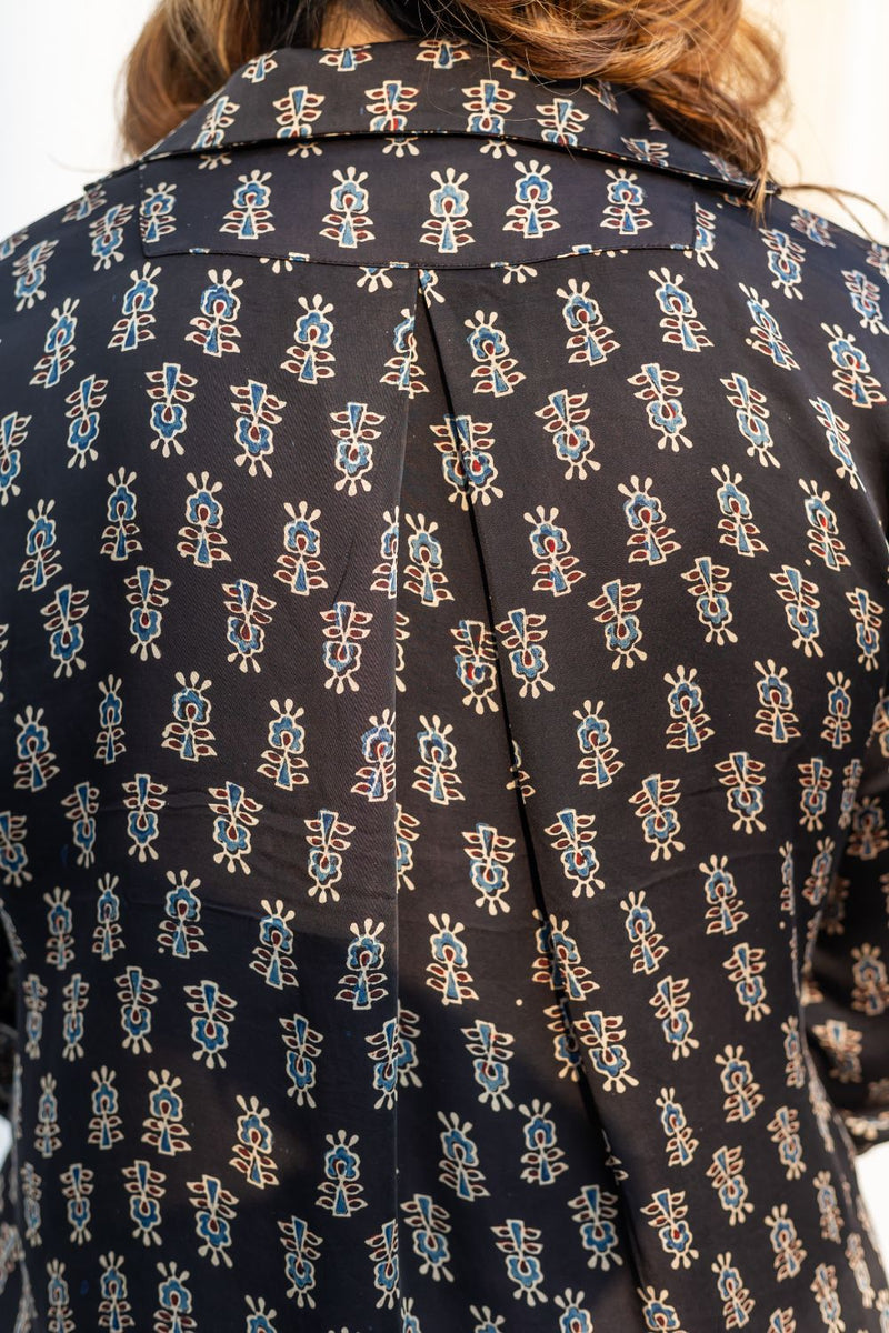 Derby Black Patch Patchwork Shirt & Pants Two-Piece Set