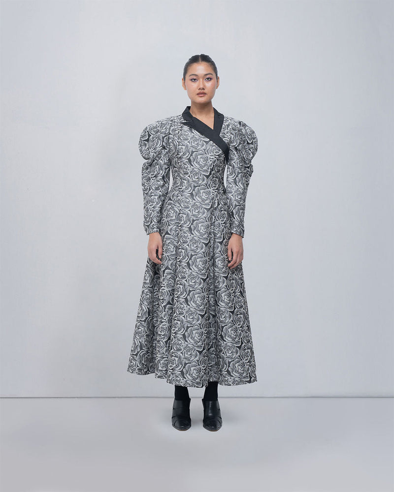 Kavy Dress viscose by Leh Studios in black, grey for women in Singapore
