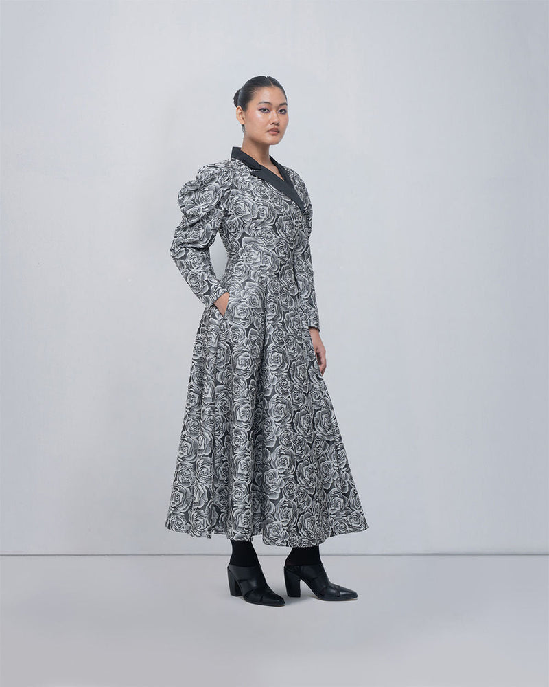 Kavy Dress viscose by Leh Studios in black, grey for women in Singapore