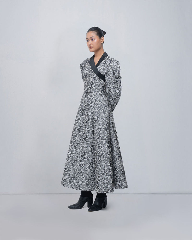 Kavy Dress viscose by Leh Studios in black, grey for women in Singapore