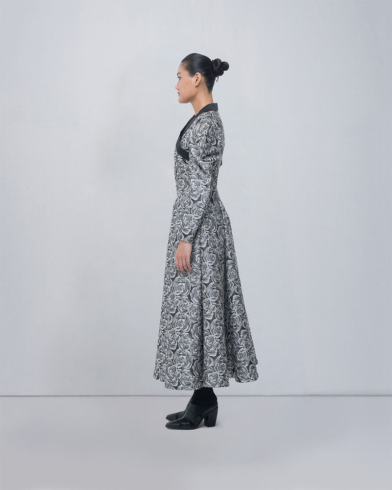 Kavy Dress viscose by Leh Studios in black, grey for women in Singapore