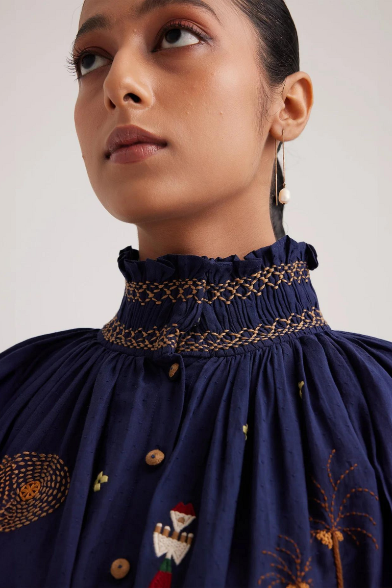 Farmer Top-Folk Ink cotton by CORD for women in Singapore