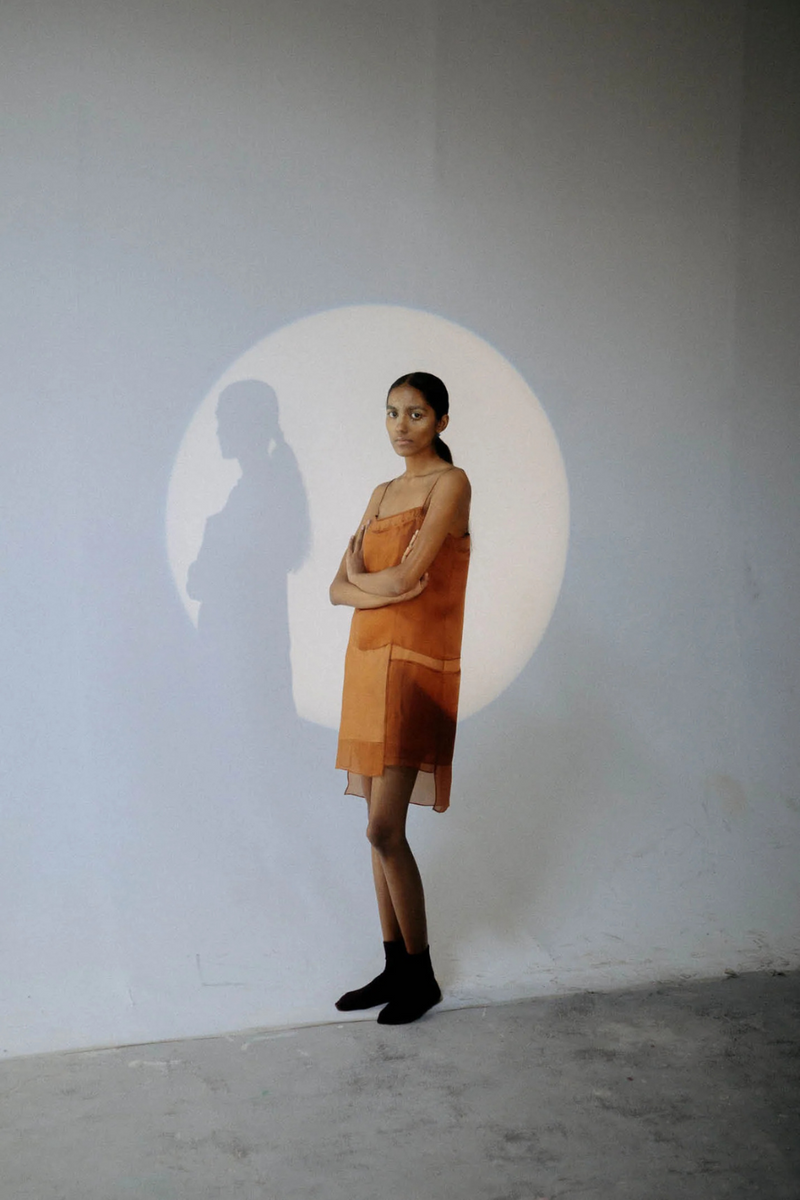 ANURATI ORGANZA DRESS silk Buy ANURATI ORGANZA DRESS from C&W | Dresses for Women by Ituvana in rust color for women in Singapore