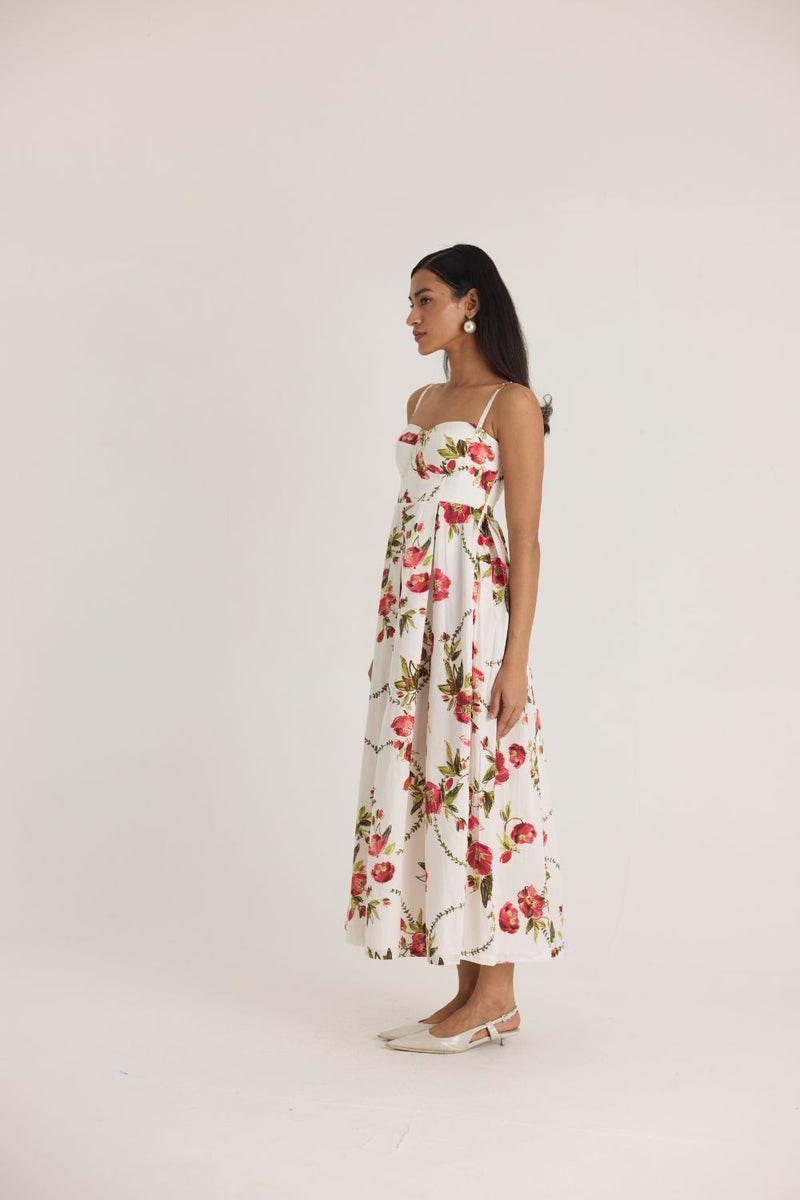 ROSITA BRALETTE DRESS satin by Yam in white color for women in Singapore