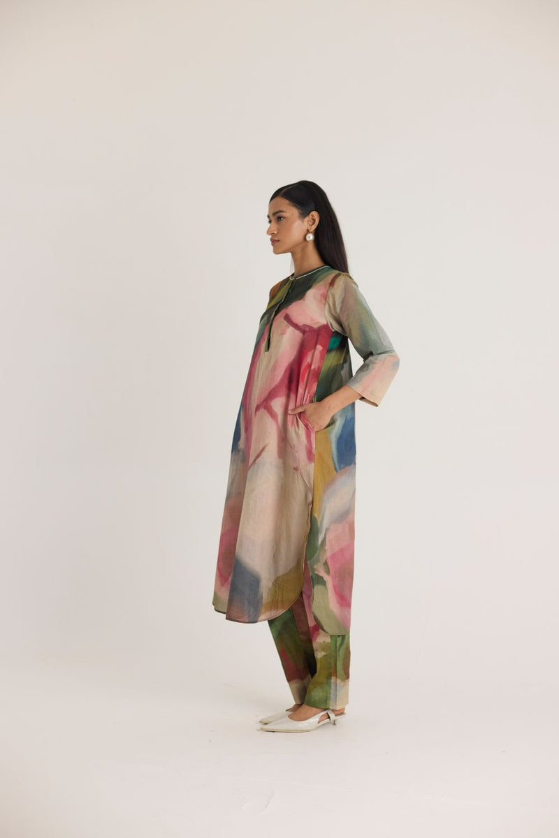 TILLY LONG COTTON KURTA SET cotton by Yam in multi color for women in Singapore