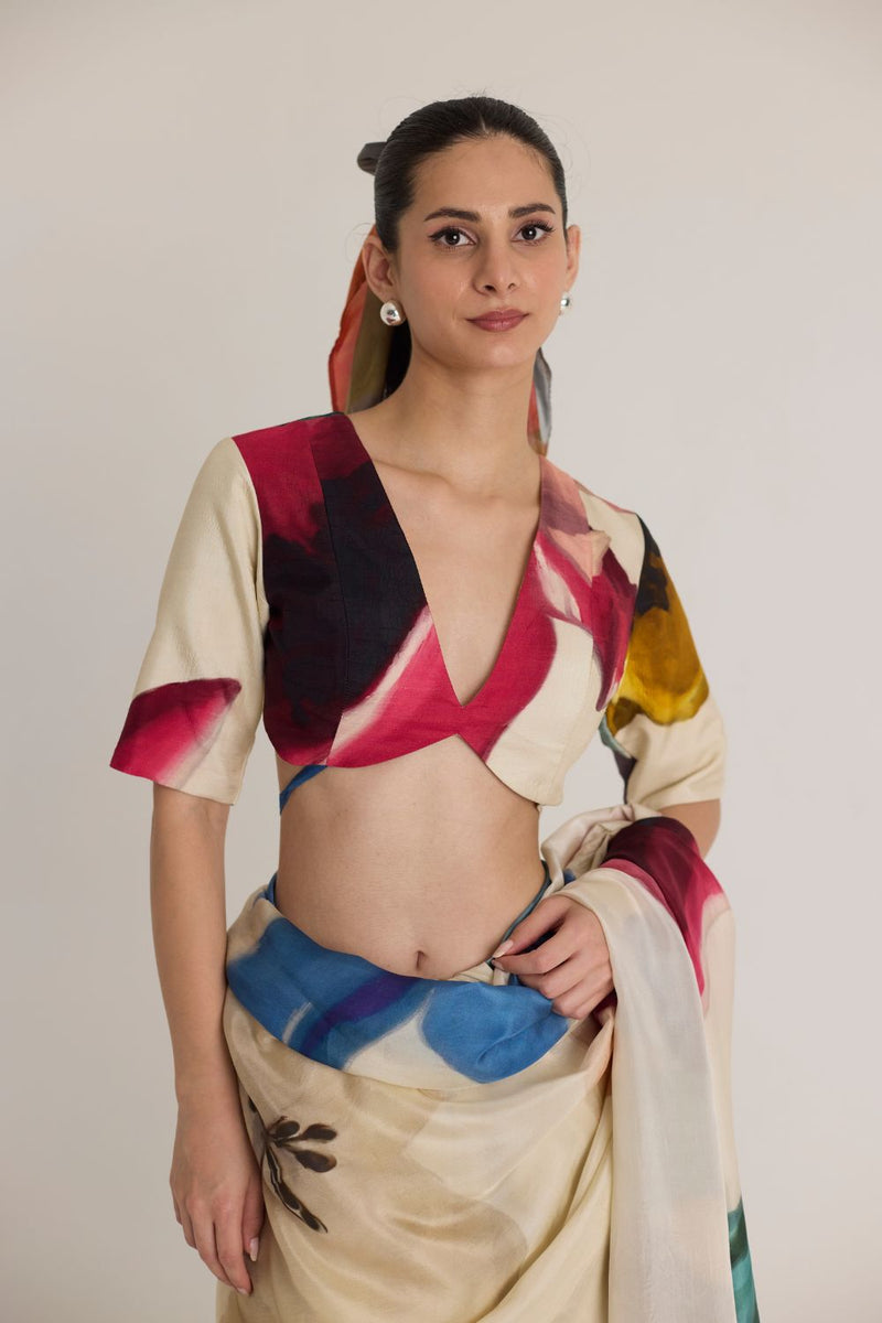LILA BLOUSE silk by Yam in white color for women in Singapore