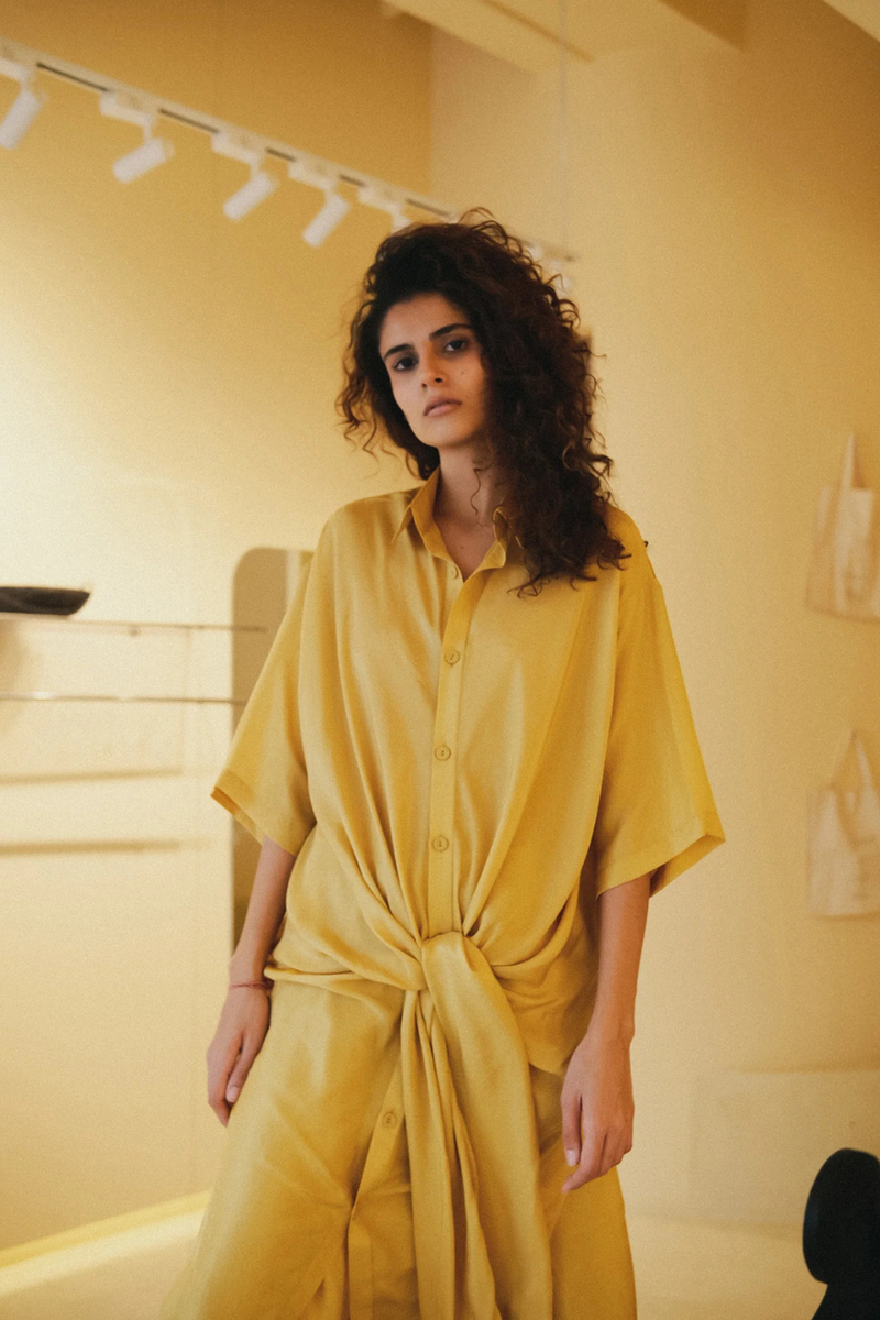 Roha Shirt Set silk Buy Roha Shirt Set from C&W | Co-Ord Sets for Women by Ituvana for women in Singapore