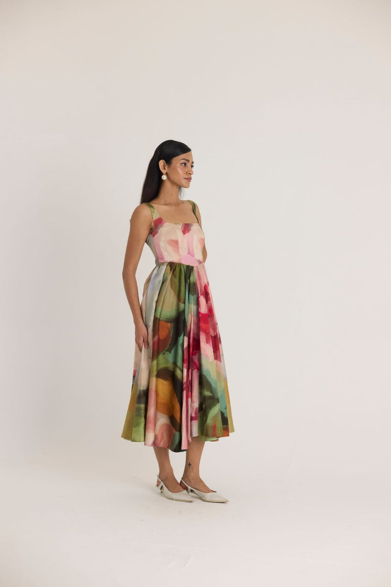 TILLY CHERRY DRESS satin by Yam in multi color for women in Singapore