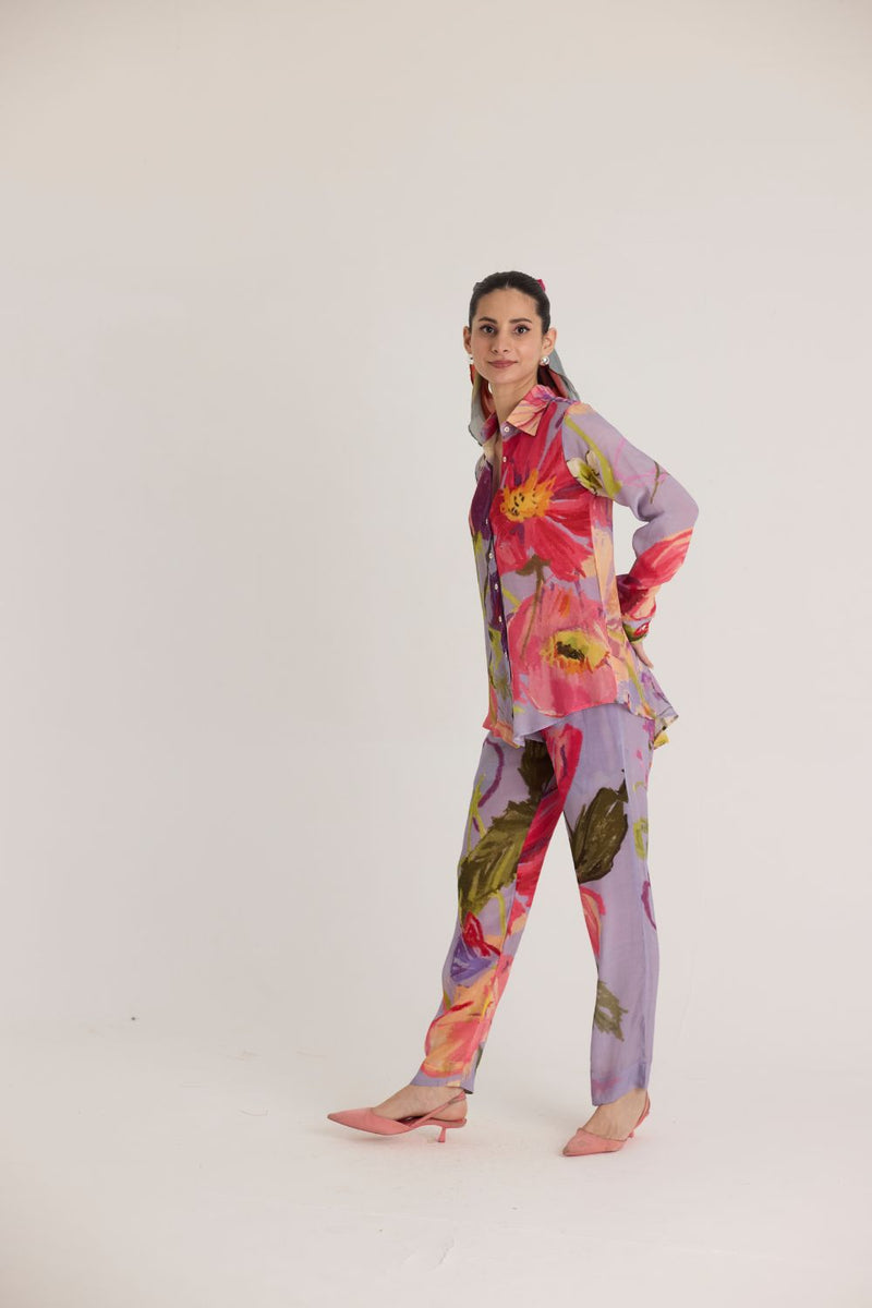 DOLLY PURPLE CO-ORD SET mul by Yam in multi color for women in Singapore