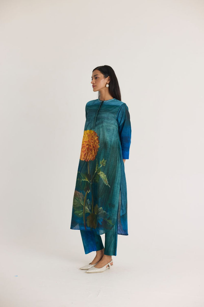 DILLY DALLY LONG KURTA SET cotton by Yam in multi color for women in Singapore