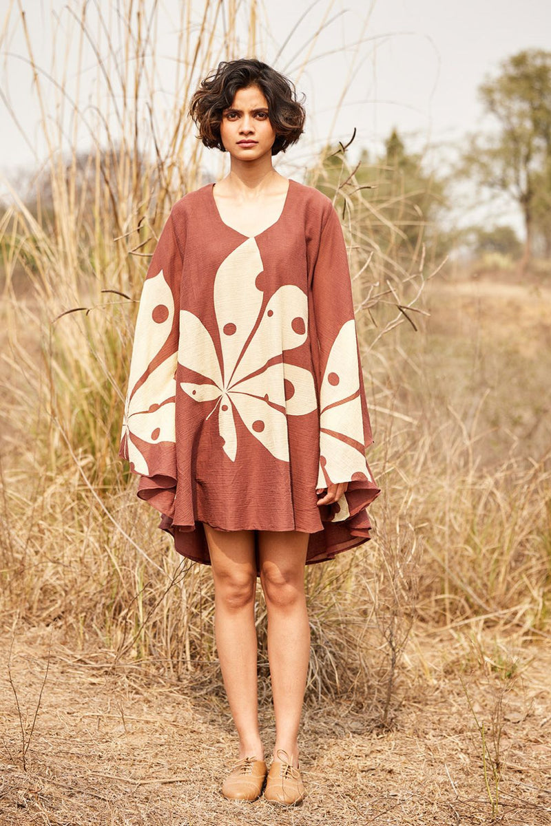 Groove Dress by Khara Kapas in brown for women in Singapore