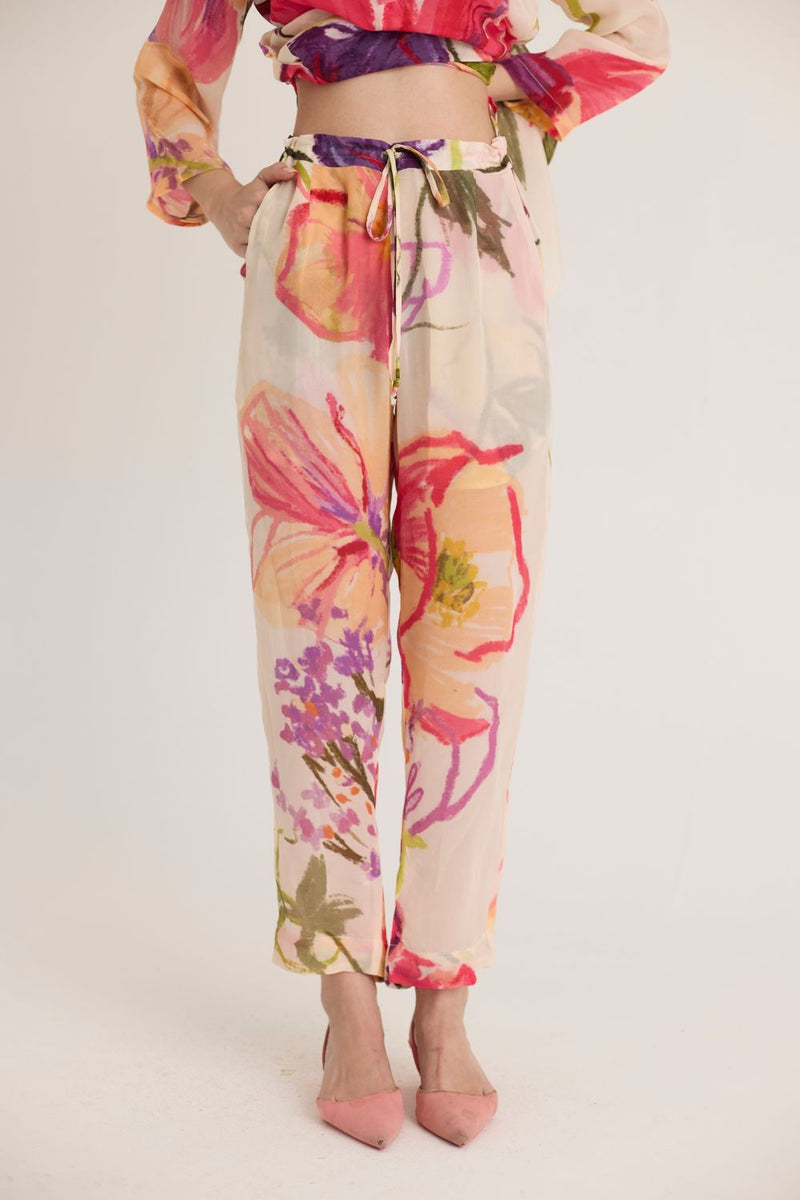 DOLLY WHITE CREPE LONG KURTA SET mul by Yam in multi color for women in Singapore