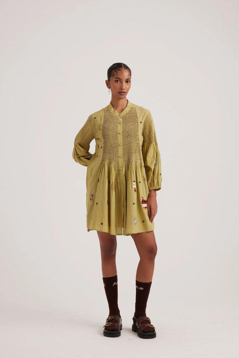 Porto Top-Folk Green cotton by CORD for women in Singapore