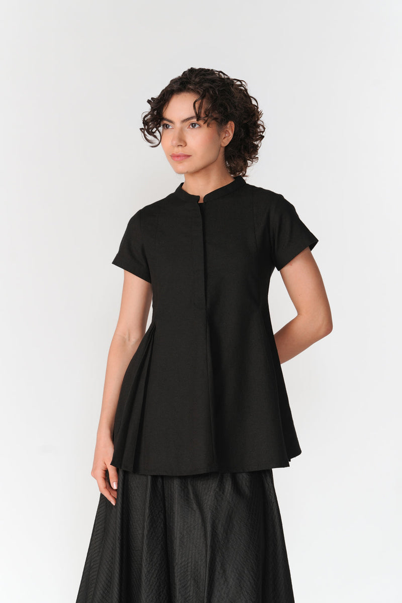Godet Top top/shirt by Turn Black in black for women in Singapore