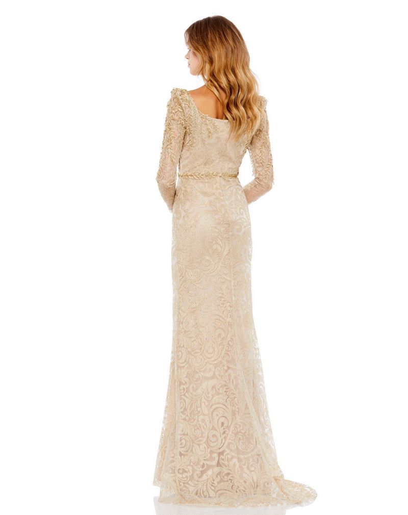MD-11187 Mermaid Long Gown-Gold by Mac Duggal in gold color for women in Singapore