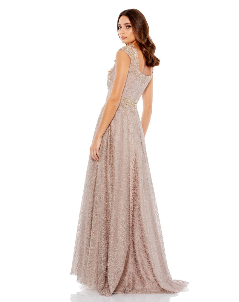 MD-11188 Flared Gown-Brown by Mac Duggal in brown color for women in Singapore