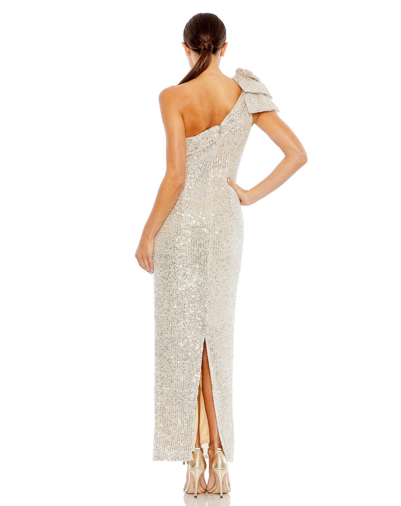 MD-11283 One Shoulder Dress-Beige by Mac Duggal in beige color for women in Singapore