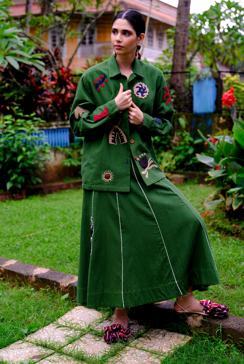 Zuri applique handloom jacket cotton by JodiLife for women in Singapore