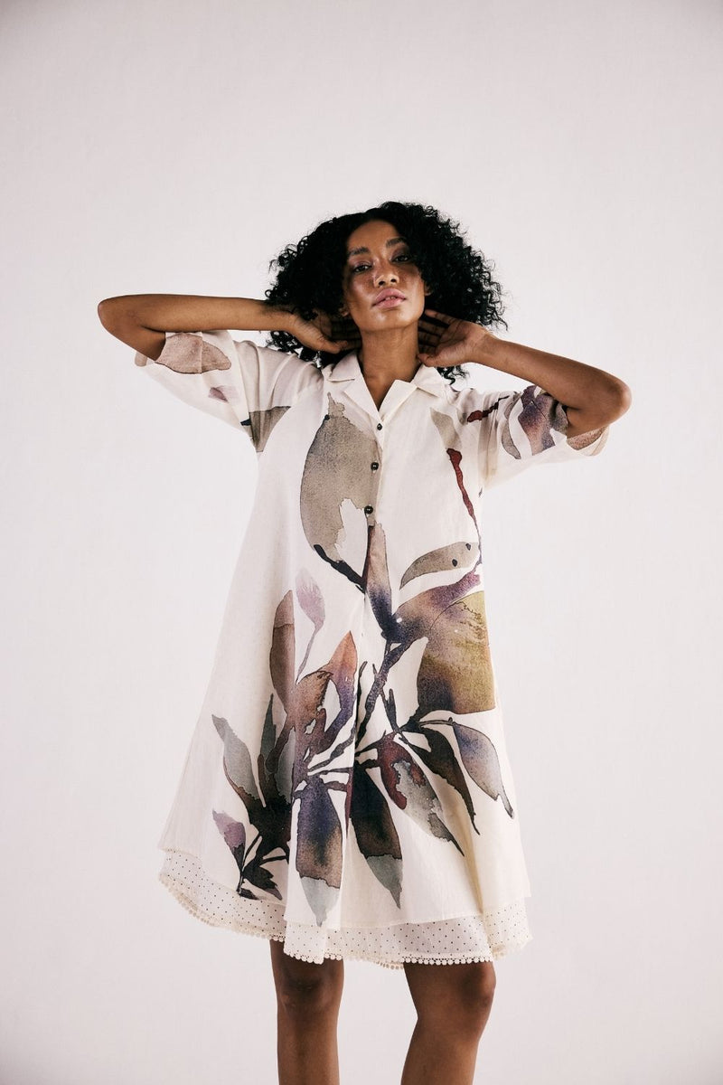 IVORY BLOOM DRESS cotton by Khara Kapas in white for women in Singapore