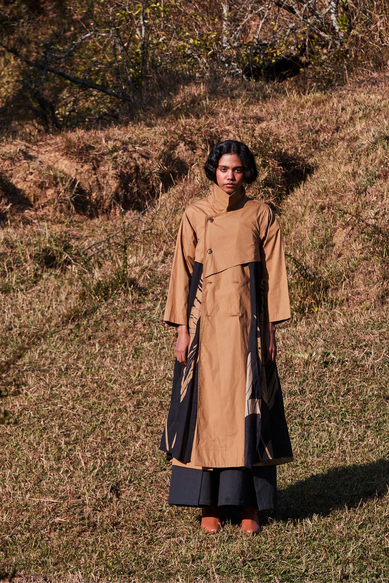 Fogstone Trench Coat poplin by Khara Kapas in multi for women in Singapore