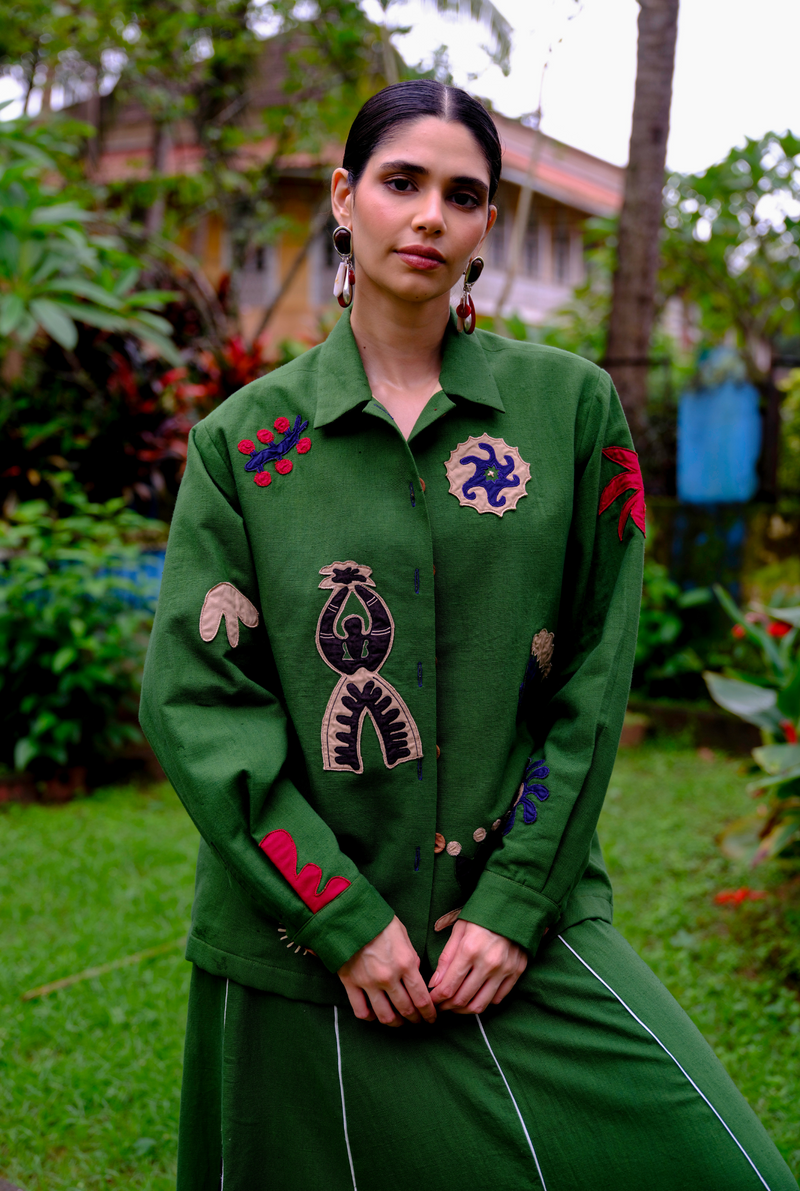 Zuri applique handloom jacket cotton by JodiLife for women in Singapore