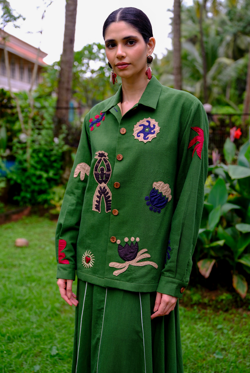 Zuri applique handloom jacket cotton by JodiLife for women in Singapore