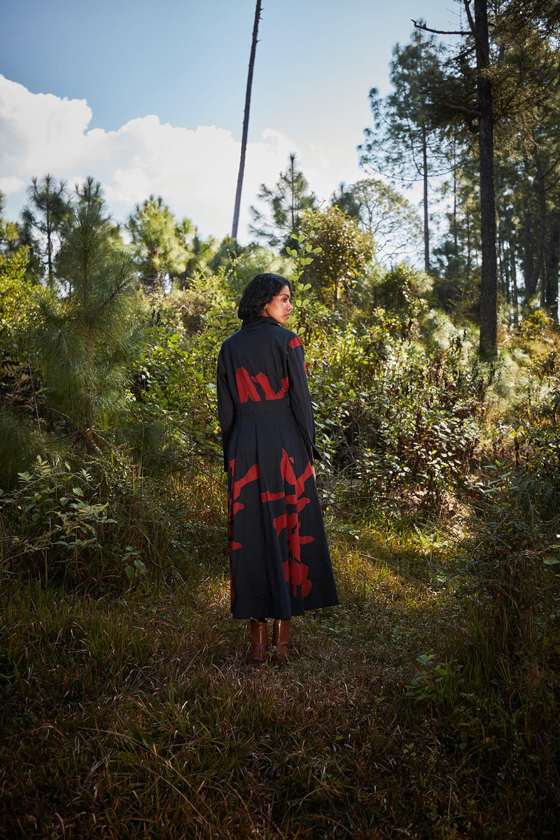 Black Woods Dress cotton by Khara Kapas in multi for women in Singapore