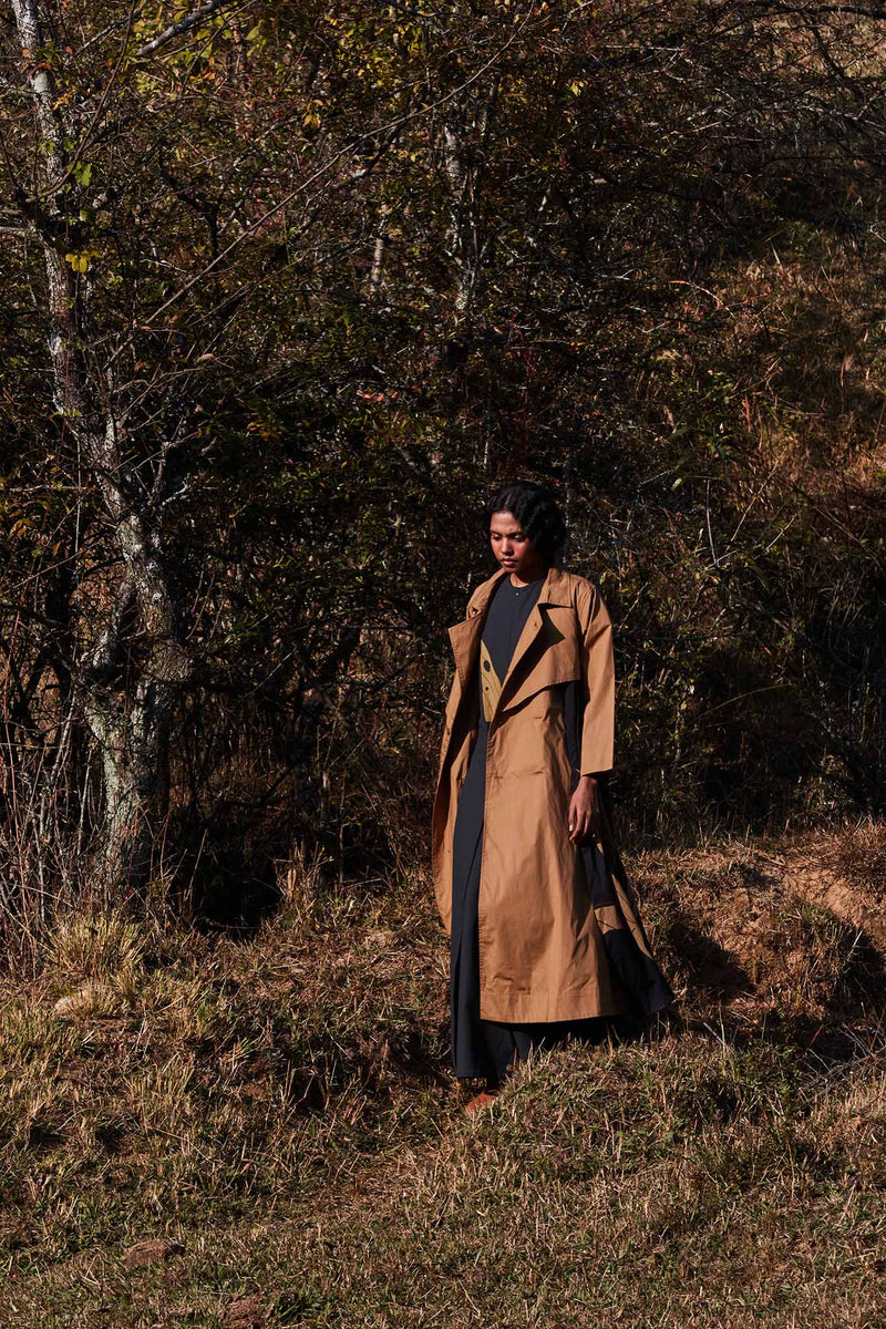 Fogstone Trench Coat poplin by Khara Kapas in multi for women in Singapore