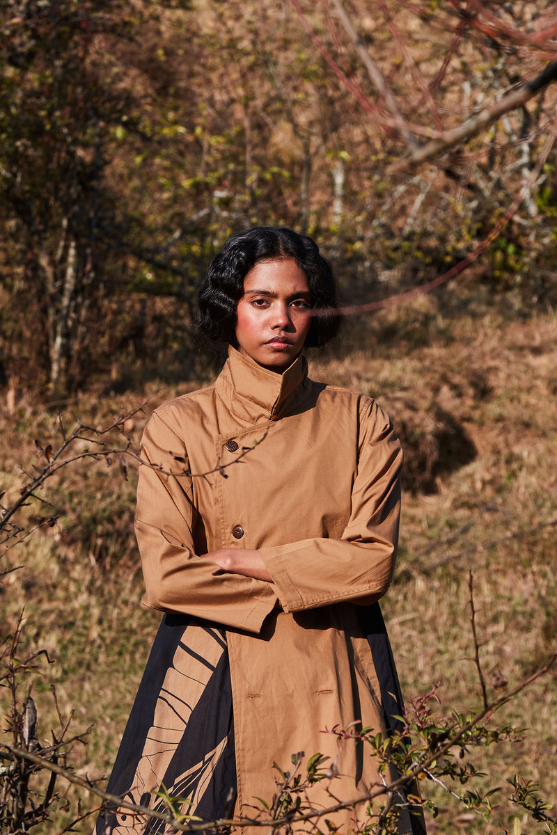 Fogstone Trench Coat poplin by Khara Kapas in multi for women in Singapore