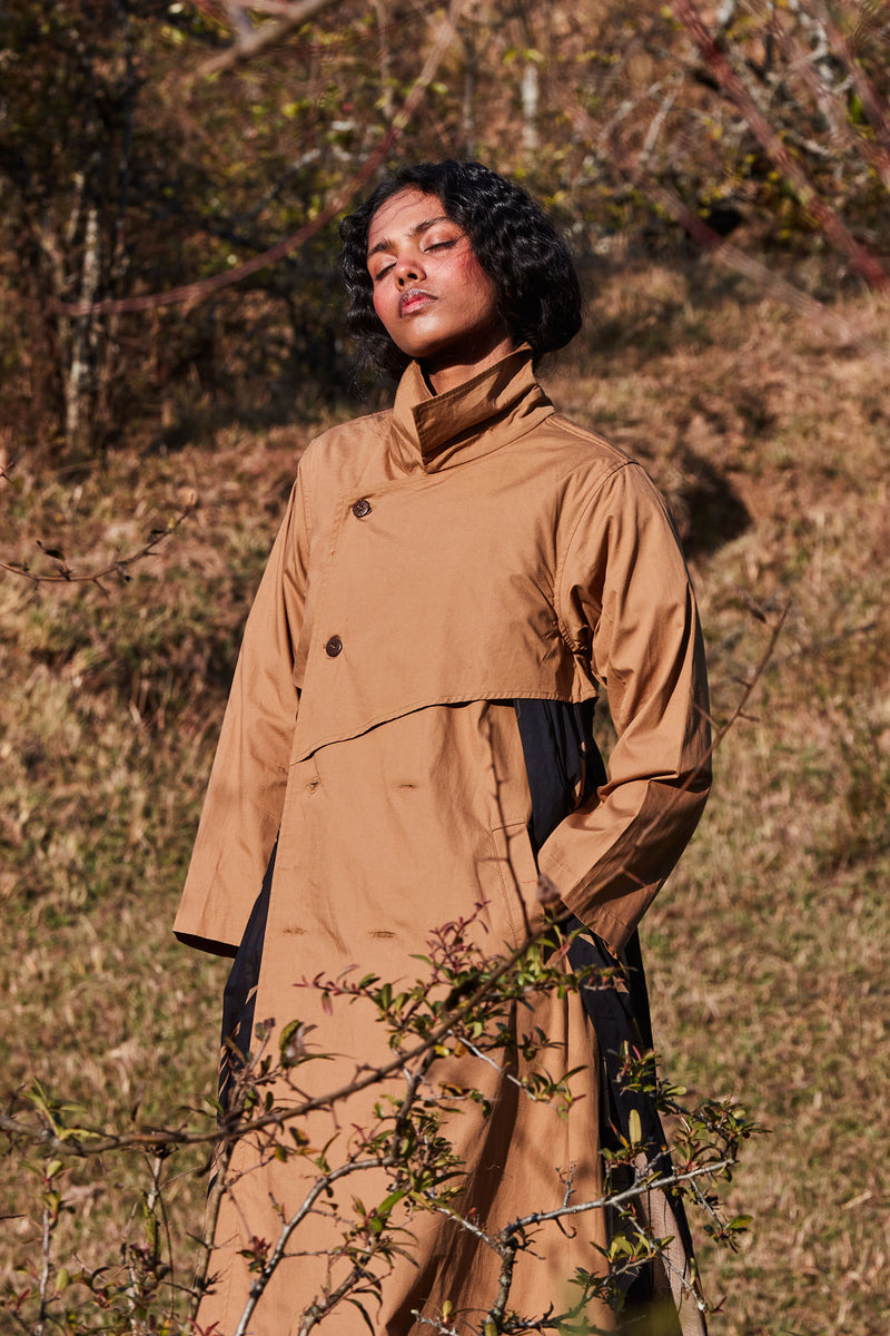 Fogstone Trench Coat poplin by Khara Kapas in multi for women in Singapore