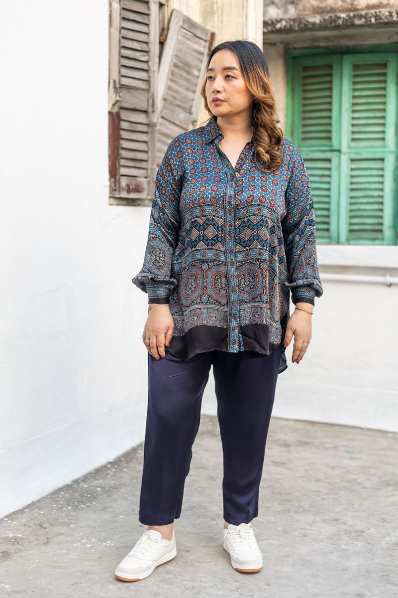 Golflink Blue Hi-Low Shirt with Pants