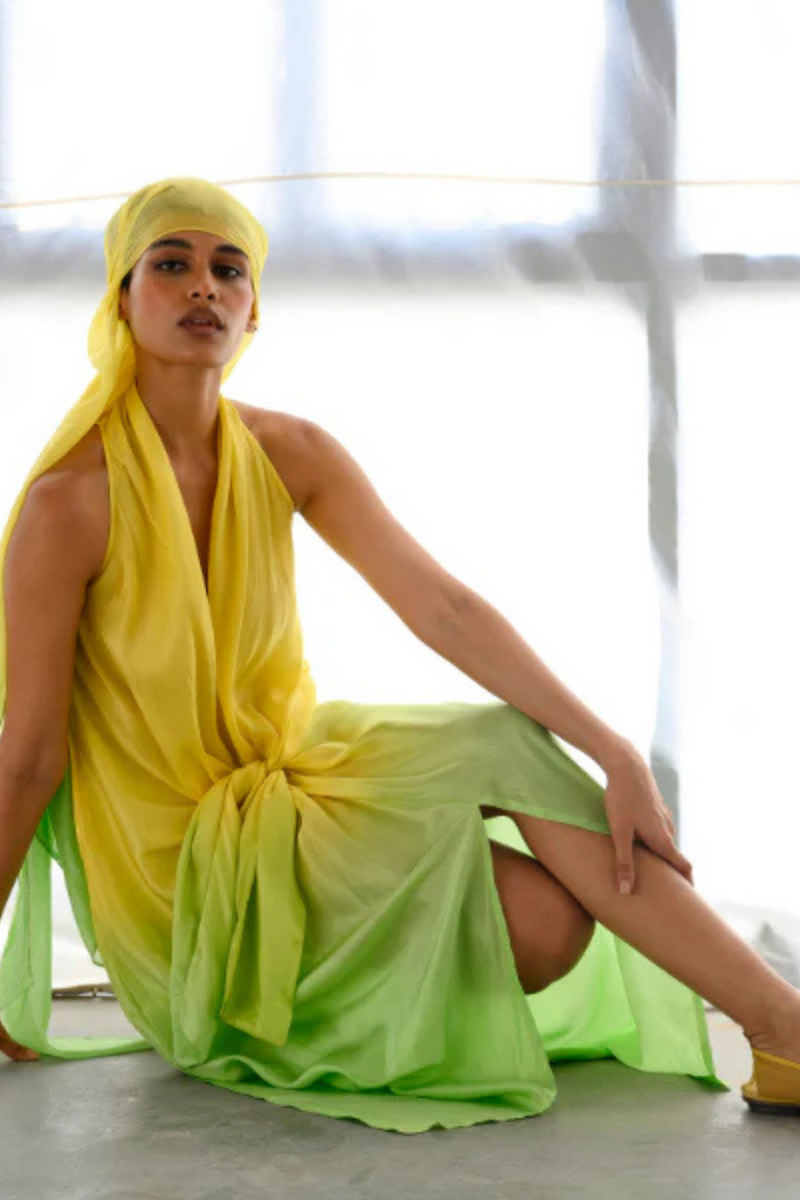 SOLANA OMBRE KNOTTED DRESS silk Buy SOLANA OMBRE KNOTTED DRESS from C&W | Dresses for Women by Ituvana for women in Singapore