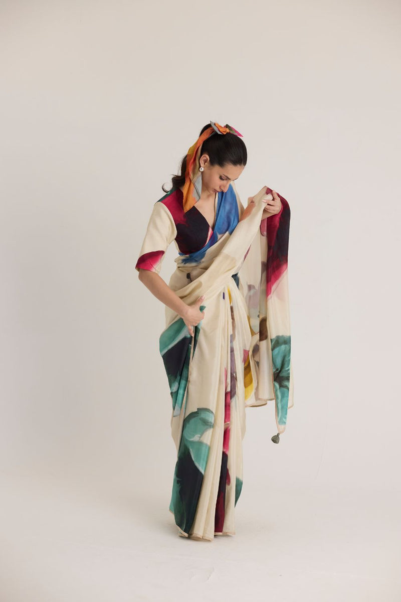 LILA BLOUSE silk by Yam in white color for women in Singapore