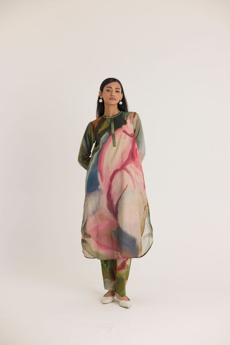 TILLY LONG COTTON KURTA SET cotton by Yam in multi color for women in Singapore
